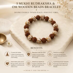 Rudraksha and om beads bracelet